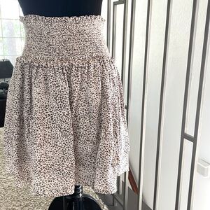 Rails linen cotton gathered short skirt in cheetah print